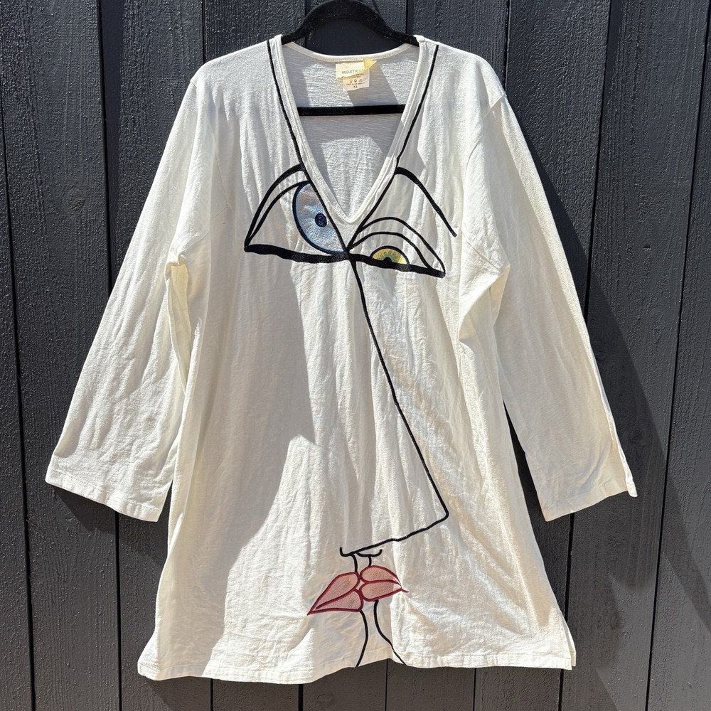 Huguette Caland Hammer Museum Tete a Tete Tunic Caftan XL Boho Art Lagenlook USA